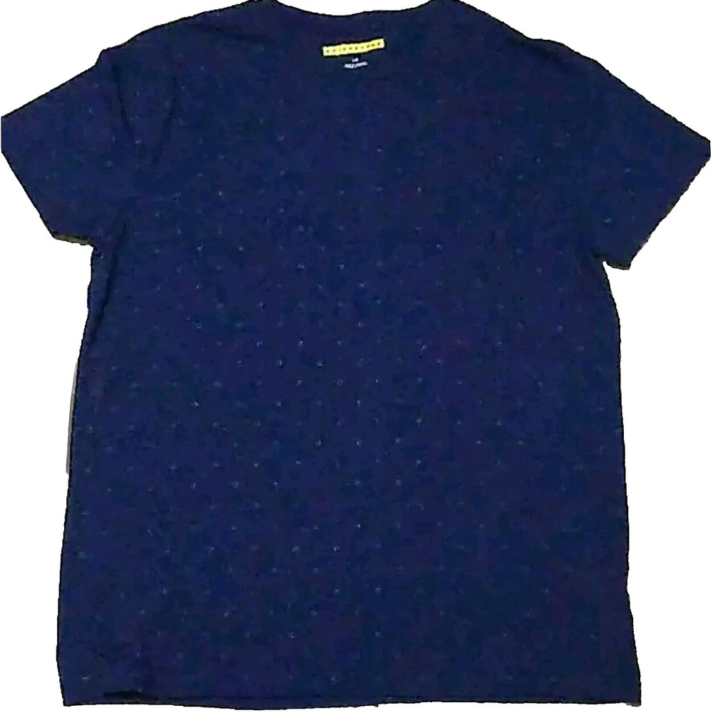 Prince & Fox T-Shirt Mens Large Blue Micro Print Short Sleeve Crewneck Tee